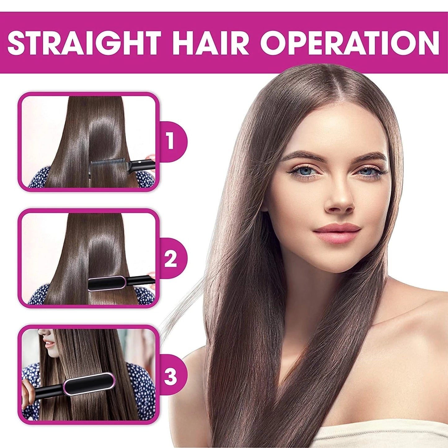 2-in-1 Hair Professional  Straightener Brush & Comb